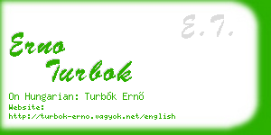 erno turbok business card