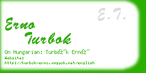 erno turbok business card